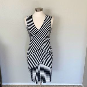 Calvin Klein Striped Vneck Dress Size 8